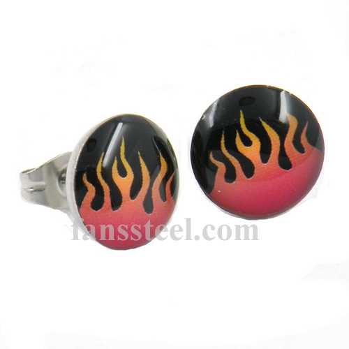 FSE00W57 flame biker earring stud - Click Image to Close